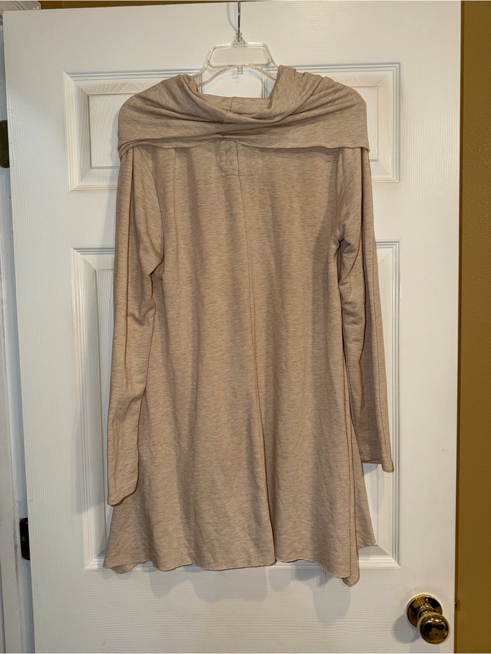 Cupio Beige Draped Off-Shoulder Knit Sweater - Picture 3 of 6